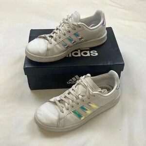 Adidas grand court holographic sneakers